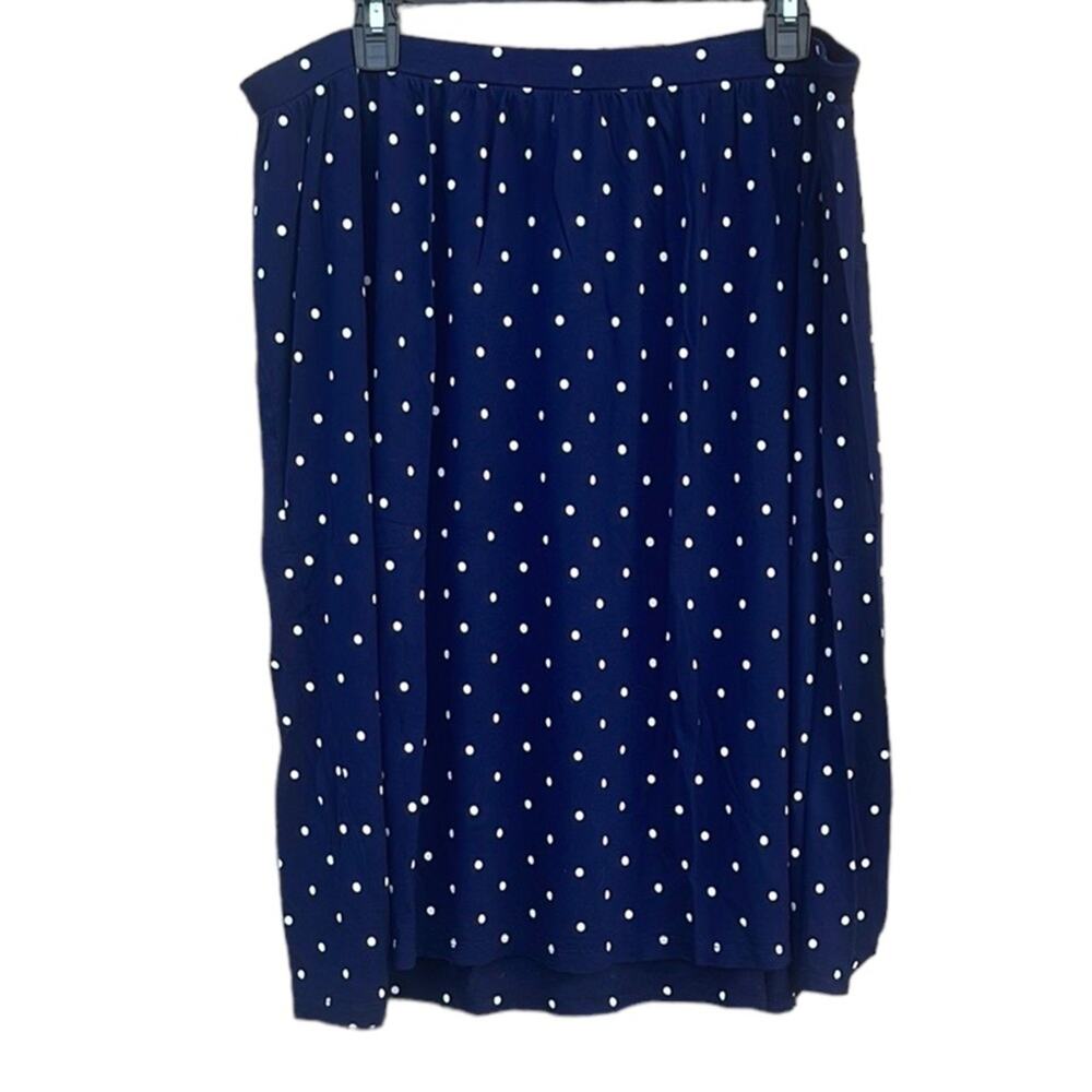Coldwater Creek navy blue & white polka dot skirt size XL/16